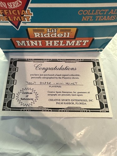 TRENT DILFER Signed MINI HELMET Autograph TAMPA BAY BUCCANEERS BUCS With COA - Picture 9 of 10