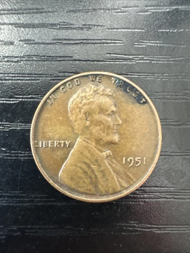 Rare 1951 Lincoln Wheat Penny 1C No Mint Mark 3.1g Copper Error DDO & OffCenter 