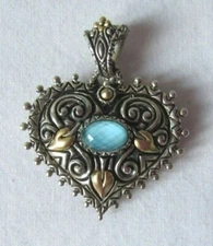 Barbara Bixby Sterling Silver & 18K Turquoise Paradise Found Heart Enhancer