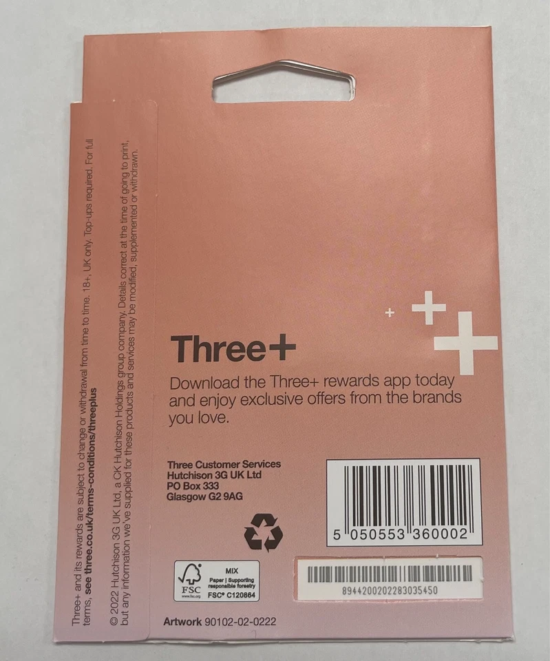 Three+ Prepaid SIM with 40GB/100GB/200GB, Unlimited Talk & Text (U.K. and EU) - Image 2 of 3