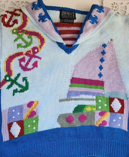 Berek Marta D Handstrick Pullover Strand Kurzarm & Matrosenkragen Größe L - Bild 11 von 14