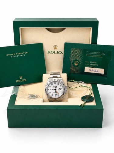 Rolex Explorer II 42mm White Dial Auto Date 24-Hour, Box & Papers