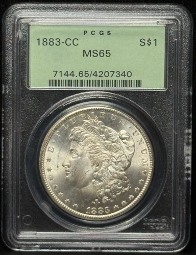 PCGS MS65 1883-CC US Morgan One Dollar S$1 Silver Coin -340
