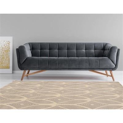 Linon Calibri Henley Polypropylene 4'3''x7'3'' Rug in Bone and Gray