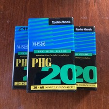 Lot of 3 Radio Shack PHG 20 Video Cassettes NEW VHS-C 20-60 Min PRO HIGH GRADE