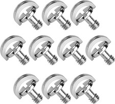 10 Pack Stainless Steel D Shaft D-Ring 1/4" Tripod Screw Adapter, Camera Screw