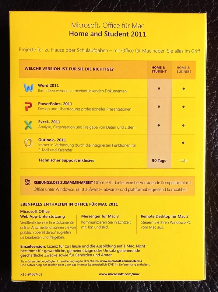 Microsoft Office: Mac 2011 Home & Student Deutsch DVD + Lizenzkey, neuwertig - Bild 2 von 4