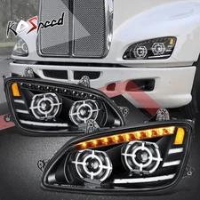 LED Sequential Chasing Signal Projector Headlights for Kenworth T660 2008-2017