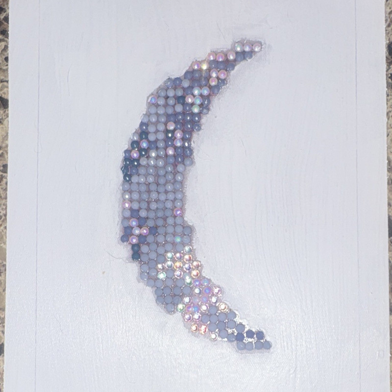 Diamond Art Painting White/Silver Sequined Moon Embellished 4x6 All Occasions