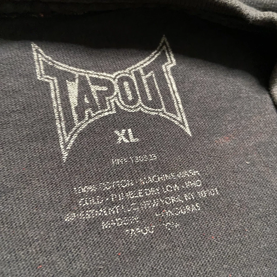 Vintage Y2K Tapout UFC MMA Skull Skeleton Faded Black XL T-Shirt Snap On Grunge - Image 3 of 4