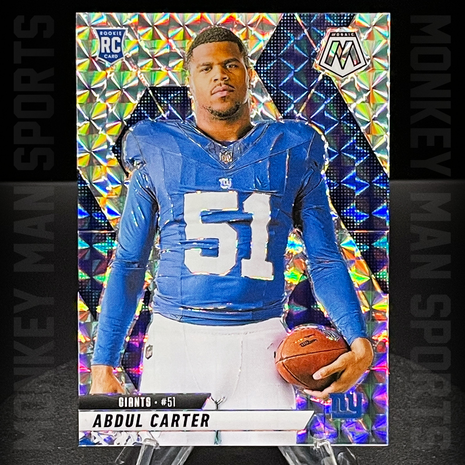 2025 Mosaic - Abdul Carter Rookie RC - #282 MOSAIC SILVER PRIZM GIANTS MINT