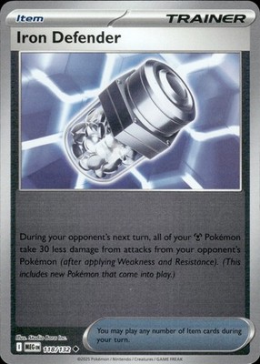 ME01: Mega Evolution Iron Defender 118/132 Reverse Holo NM