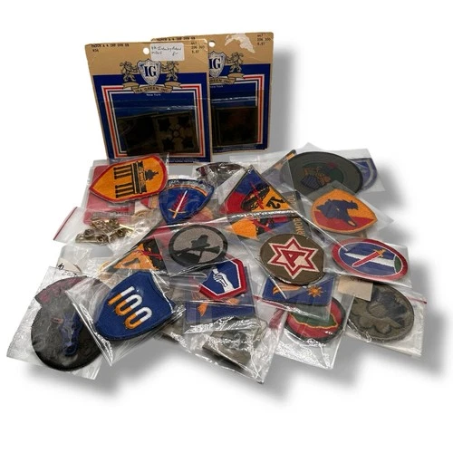 Mixed (Lot of 40) Military Metals PATCHES & Pins WW2 & Other Vintage