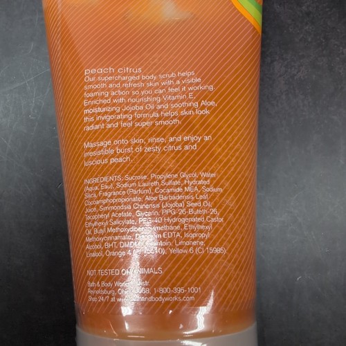 Bath & Body Works PEACH CITRUS Body Scrub 9.5 fl oz RETIRED NOS Sealed - Picture 3 of 15