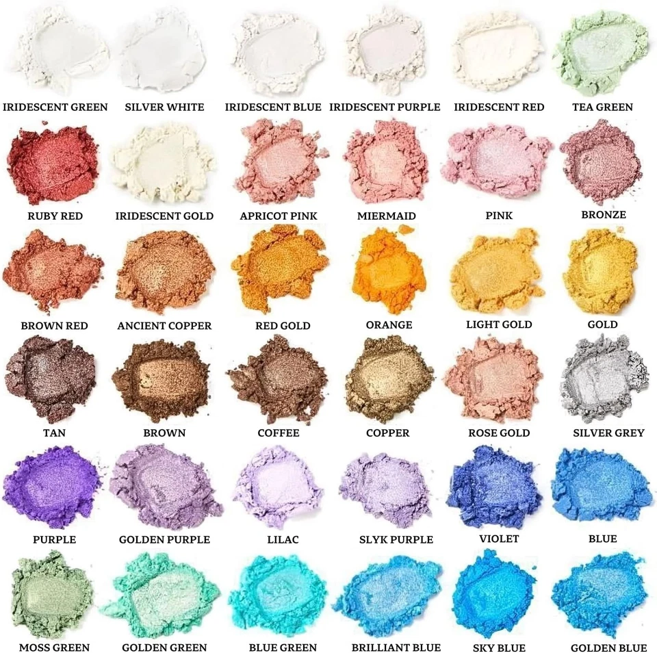 36 Color Mica Powder Pigment for Epoxy Resin, Soap, Bath Bombs & Crafts 10g Set - Image 2 of 4
