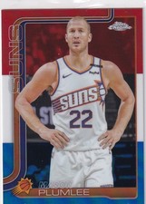 2025-26 Topps Chrome - Mason Plumlee #106 Red White & Blue Refractor