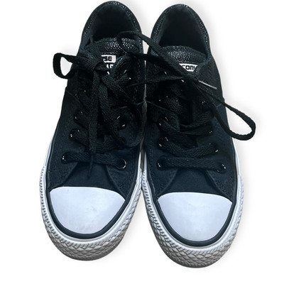 CONVERSE Chuck Taylor All Star Women s Black Glitter Low Top Sneakers Size 5