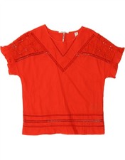 Camiseta Top Mujer Scotch & Soda Reino Unido 10 Pequeña Algodón Rojo AD22
