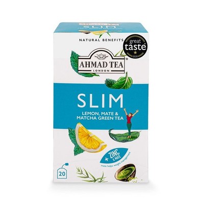 Ahmad Tea Green Tea, Lemon, Mate, & Matcha 'Slim' Natural Benefits 20 Count