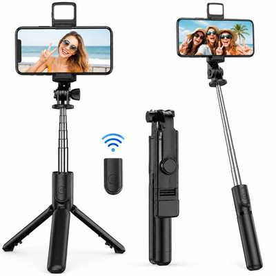 3 in 1 Bluetooth Selfie Stick Tripod with LED Fill Light Remote Phone Stand