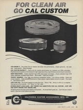 1970 Cal Custom Ad Air Cleaner Vintage Magazine Advertisement Carb Scoop 70