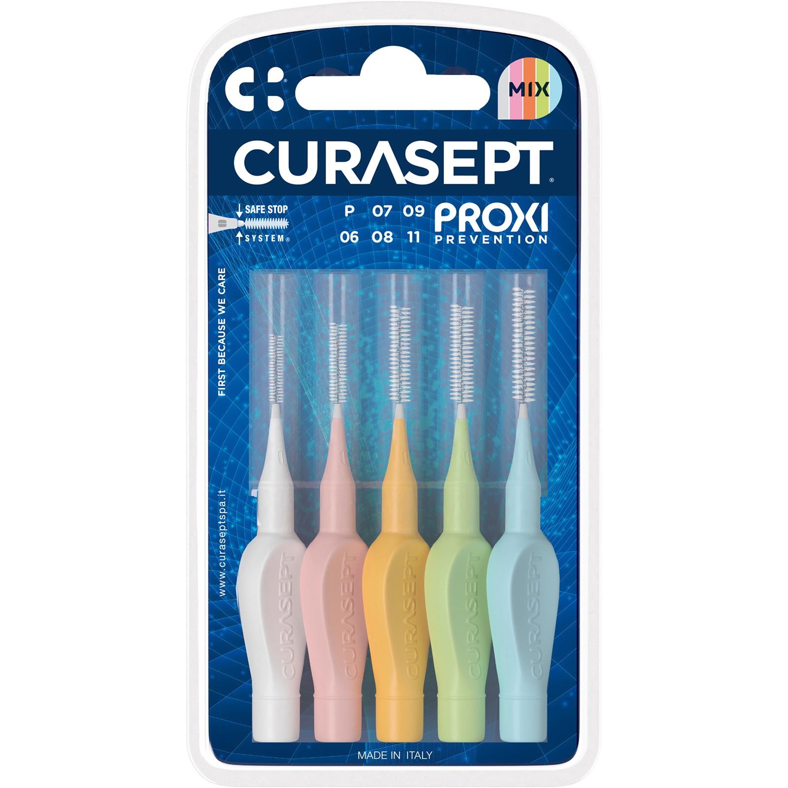 Curasept Proxi Interdentalbürste 5 Stück 0,6 mm-1,1 mm gemischt Zahnzwischenraum