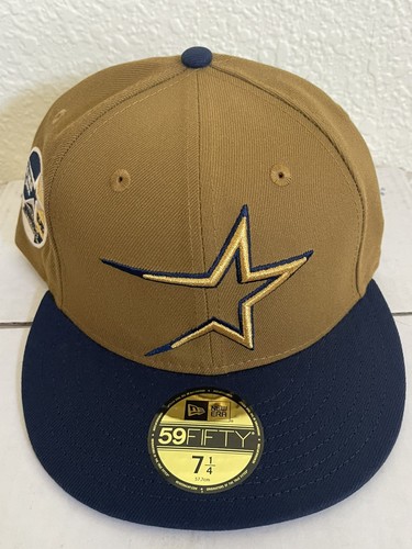 Houston Astros- New Era Hat Club Fitted Hat - Size 7 3/8-Blue 35th Patch RARE