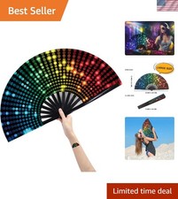 Stylish Large Folding Fan with Whipping Noise - Perfect for Stage & Events