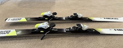 HEAD SUPERSHAPE TEAM Alpine Downhill Skis with Bindings White Black Yellow