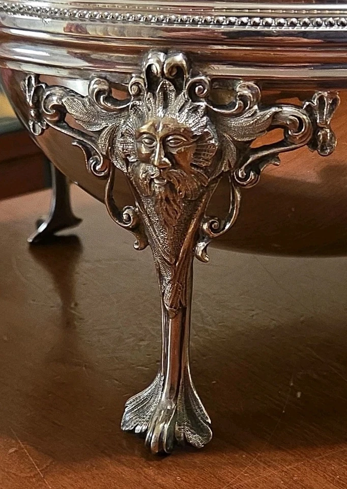 银盘服务圆顶约翰圆形古董谢菲尔德银盘古董 — 第 2/4 张图片