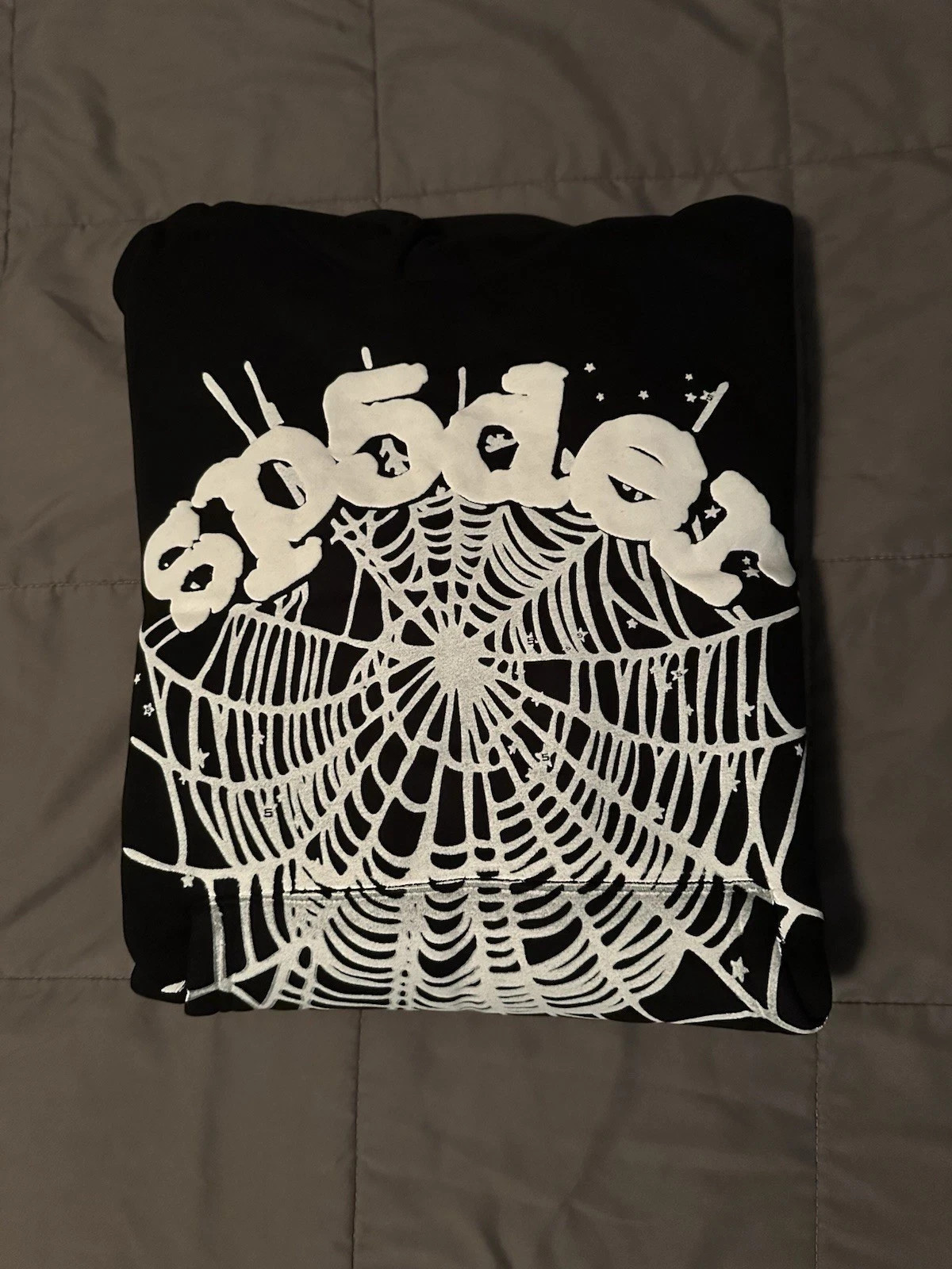 Sp5der Men's Hoodie Black White OG Web Hoodie Size S-M-L