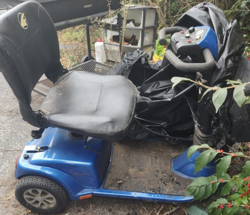 Pride 4-Wheeled Electric Blue Mobility Scooter with Storage Compartment