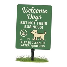 Clean Up After Your Dog Sign for Yard, 12"x9" Funny No Pooping Lawn Sign, 1pack