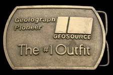 PD10122 GREAT VINTAGE 1970s  GEOLOGRAPH PIONEER  GEOSOURCE OILFIELD BUCKLE