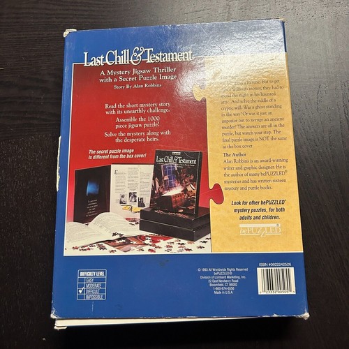 "Last Chill and Testament" Mystery Book & Jigsaw Puzzle.1993 BePuzzled - Picture 4 of 7