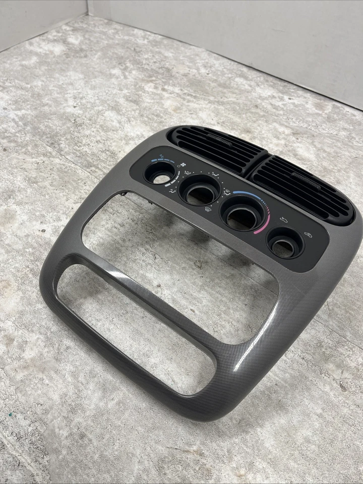 Dodge 2000-2005 neón tablero central embellecedor radio control de clima bisel plateado Foto 2 de 4