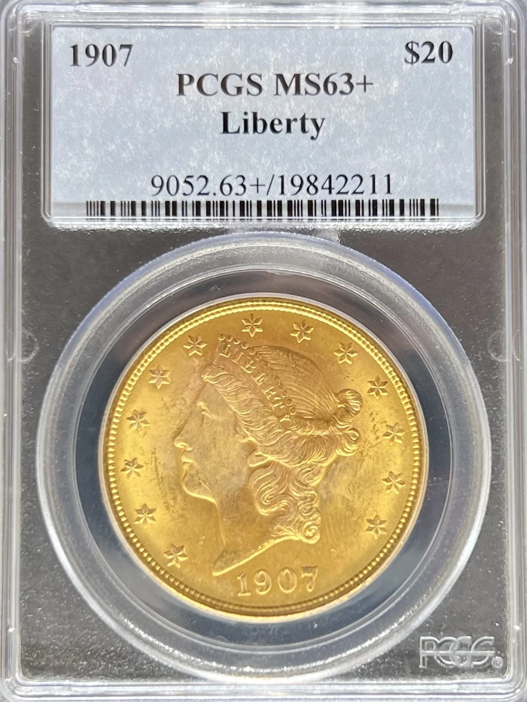 1907 $20 Liberty MS63+ PCGS (#PA19842211)