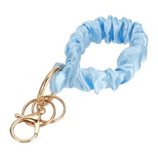 Stretchy Removable Scrunchie Keychain Wristlet-1Pcs Light Blue