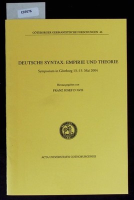 Deutsche Syntax, Empirie und Theorie. Synposium in Göteborg 13.-15. Mai  2493374