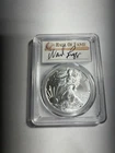 2021 $1 American Silver Eagle Type 1 PCGS MS70 FDOI HOF Wade Boggs Signed Pop 25
