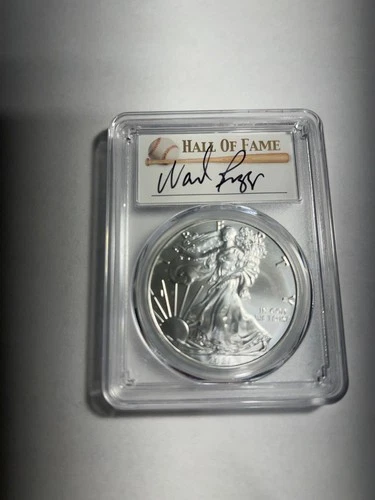 2021 $1 American Silver Eagle Type 1 PCGS MS70 FDOI HOF Wade Boggs Signed Pop 25