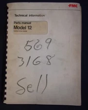 FMC LINK BELT VANGUARD MODEL 12 STREET SWEEPER PARTS MANUAL BOOK CATALOG 240908