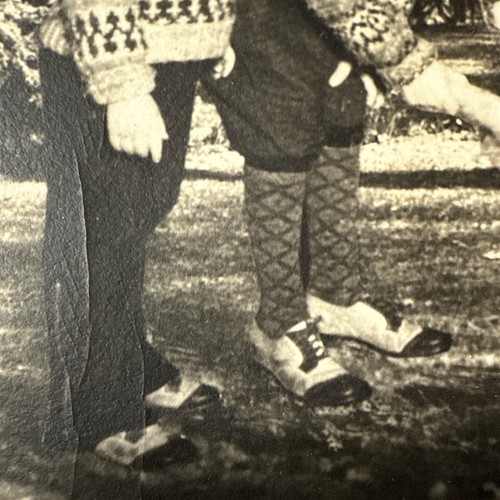 1950s Boys Dog Paw Sweater Leather Helmets Football Cleats vtg Photo Spaniel - Picture 8 of 14