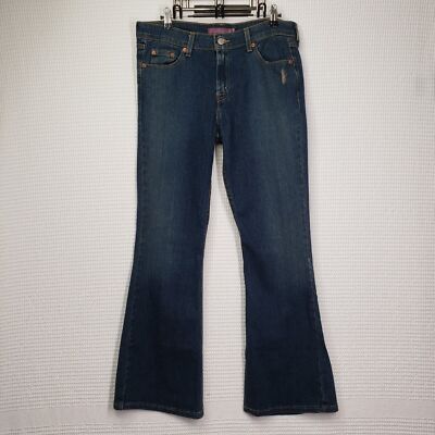Levis 519 Jeans Womens 11 Short Blue Flare Stretch Dark Wash Levis 519 Jeans Womens 11 Short Blue Flare Stretch Dark Wash