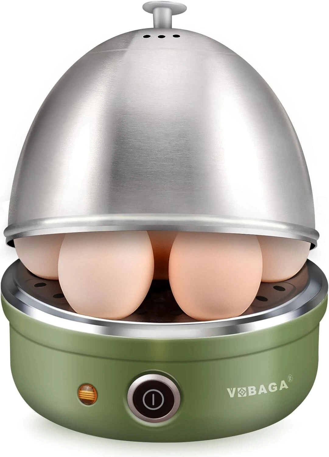 Multifunctional Electric Egg Cooker: 7-Egg Capacity, Auto Shut Off, Retro Green