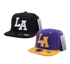 Los Angeles City Snap Back Hat Embroidered Casual Two Tone LA Baseball Cap