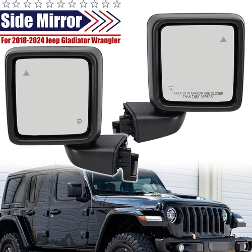 Left+Right Side Rear Mirror w/Blind Spot For Jeep Wrangler Gladiator 2018-2025