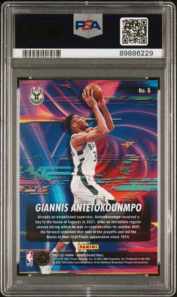 2021-22 Panini NBA Hoops Giannis Antetokounmpo Hoopla #6 Hyper