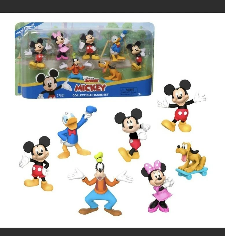 New Disney Junior Mickey Mouse Collectible 7 Figure Set, Kids Toys for Ages  3+