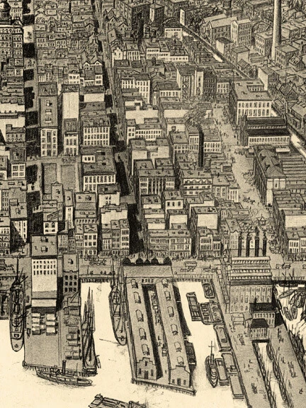 1912 Baltimore, Maryland Vintage Antigo Mapa Panorâmico da Cidade - 16x24 - Imagem 2 de 4